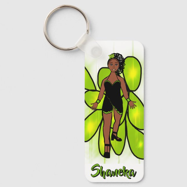 Majorette /Dancer Keychain Lime Ruffle (Front)