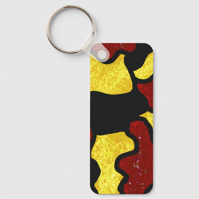 Majorette/ Dancer Keychain  Red Yellow Camo (Front)