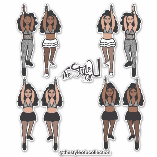 Majorette / Dancer Quick Change Stickers Blackx2 (Front)