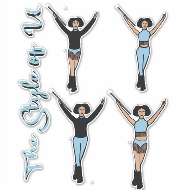 Majorette / Dancer Quick Change Stickers  Fringe B (Front)