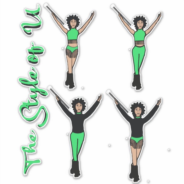 Majorette / Dancer Quick Change Stickers  Fringe L (Front)