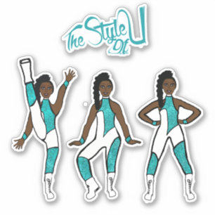 Majorette / Dancer Stickers Aqua Jumpsuit A
