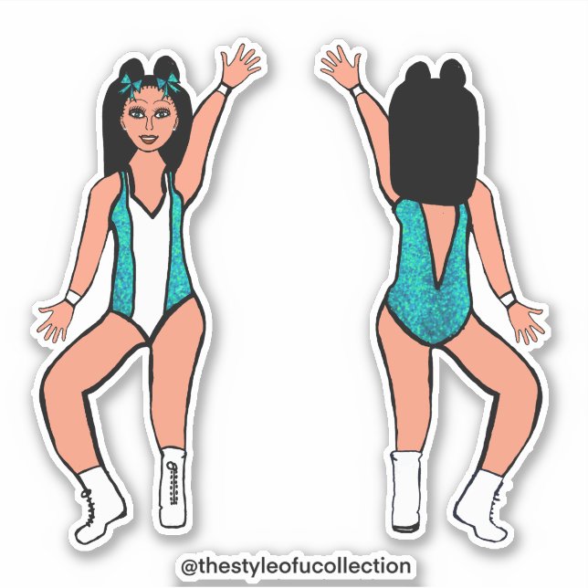 Majorette / Dancer Stickers Aqua Spark #2 (Front)