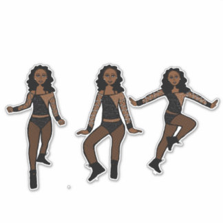 Majorette / Dancer Stickers Black Spark #1