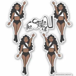 Majorette / Dancer Stickers Black & White C