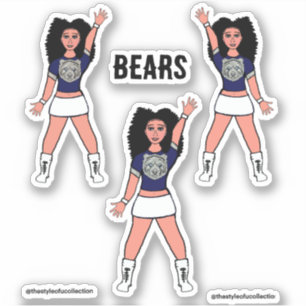 Majorette / Dancer Stickers Blue Silver Bear B
