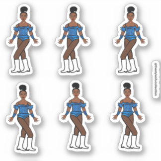 Majorette/ Dancer Stickers Blue Stones