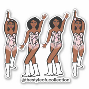 Majorette / Dancer Stickers Iridescent Fringe #1