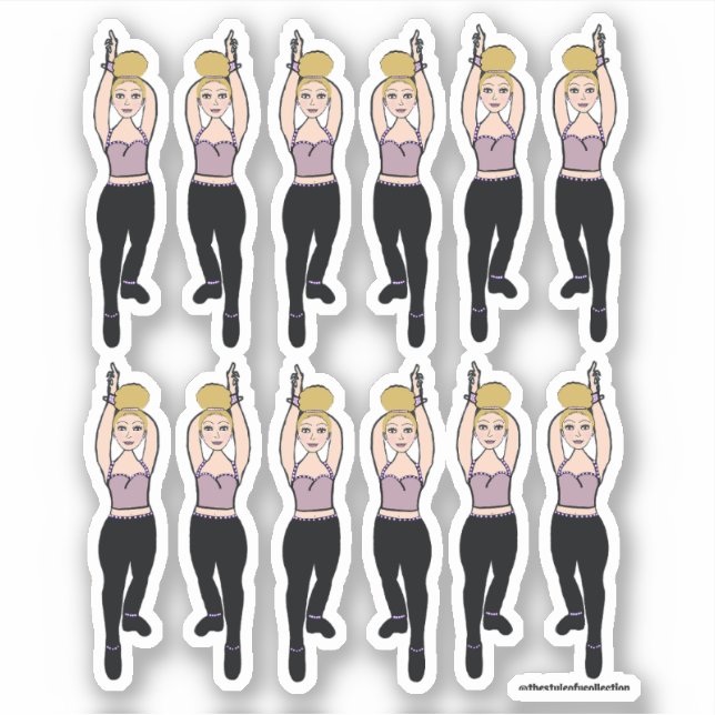 Majorette / Dancer Stickers Lilac Black 2 (Front)