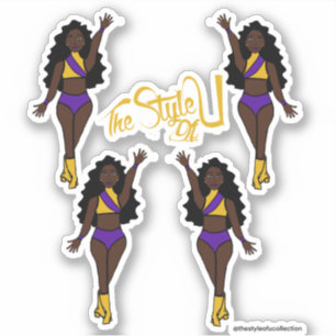 Majorette / Dancer Stickers Purple & Yellow