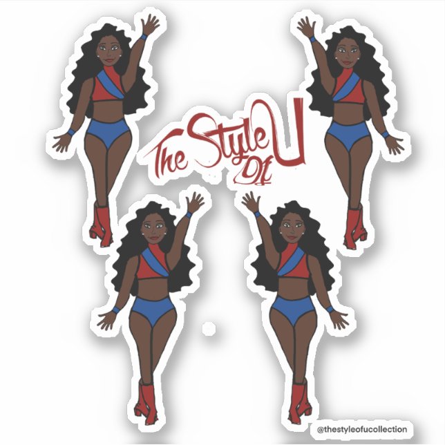 Majorette / Dancer Stickers Red & Blue (Front)
