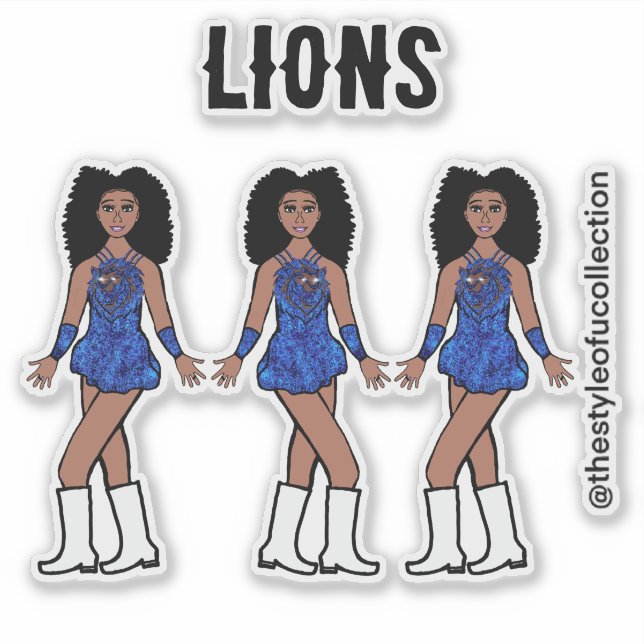 Majorette / Dancer Stickers  Sapphire  Lion C (Front)