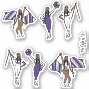 Majorette / Danseuse / Cheval / Stickers Drapeau v
