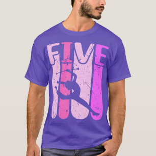 Majorette Girl 5th Birthday Baton Twirling T-Shirt