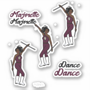 Majorette / Stickers Danseuse en acajou