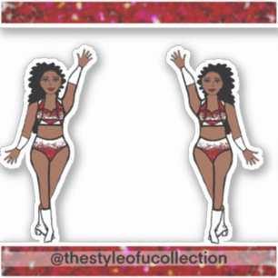 Majorette / Stickers Danseuse Éperche rouge