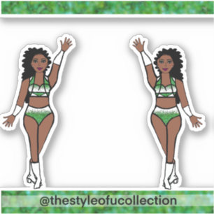 Majorette / Stickers Danseuse Éperche verte