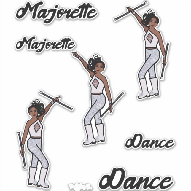 Majorette Stickers (White Diamond) (Front)