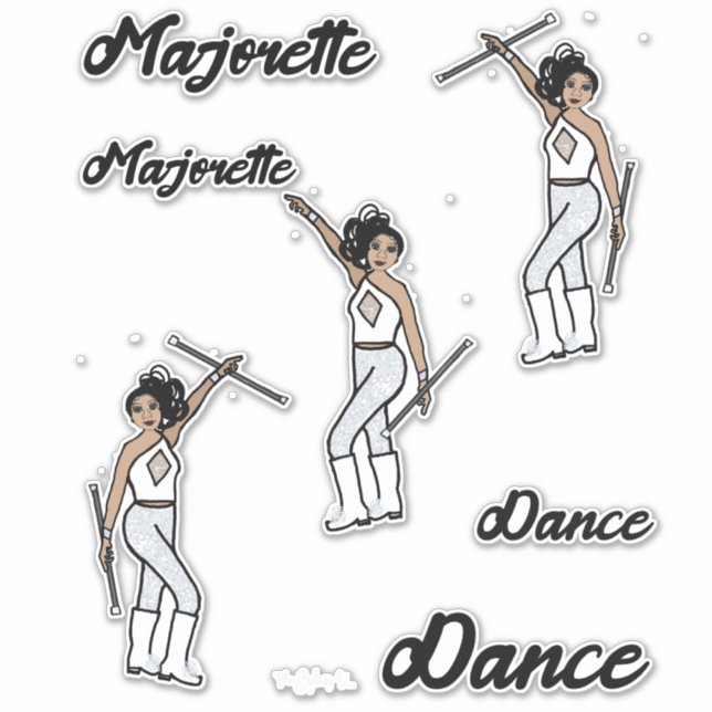 Majorette Stickers (White Diamond 2) (Front)