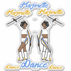 Majorette Stickers (White YBStripe) A