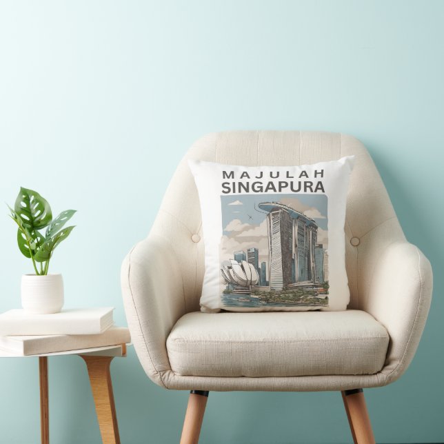 Majulah Singapura Throw Pillow (Chair)