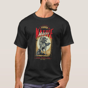 Makah Native American Indian Born Wolf Spirit Retr T-Shirt