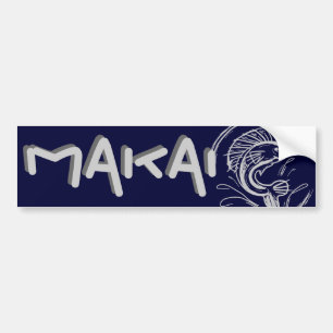 Makai toward the ocean hawaii bumpersticker bumper sticker