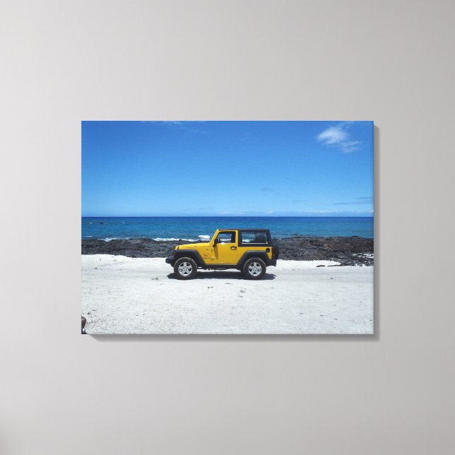 Makalawena Beach Hawaii jeep adventure canvas Print (Front)