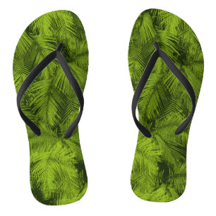 Makana Palms Hawaiian Tropical Leaves Flip Flops