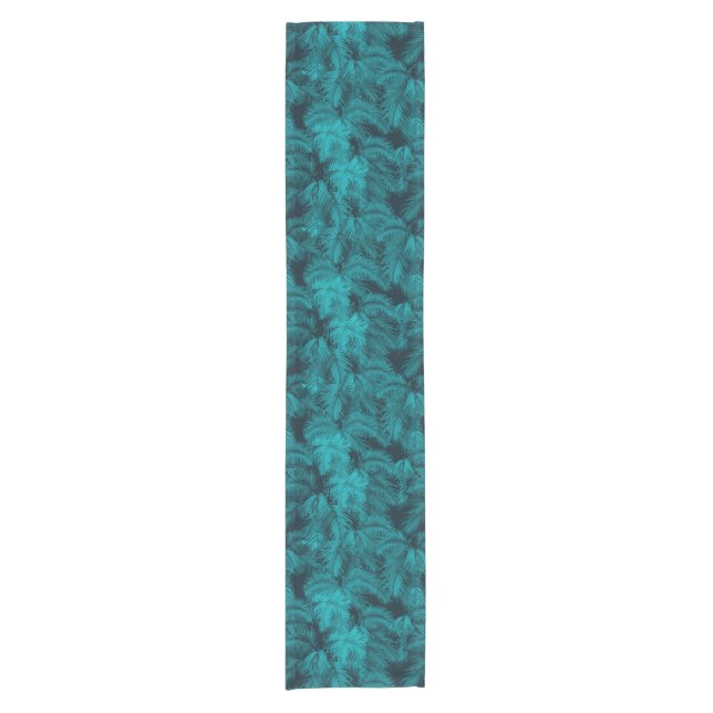 Makana Palms Hawaiian Tropical Print Short Table Runner (Front)