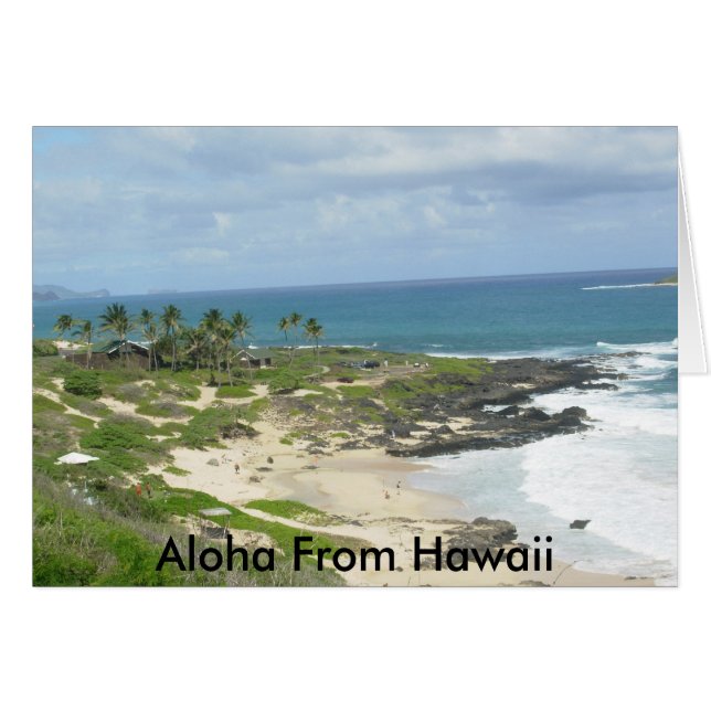Makapu'u Beach, Aloha From Hawaii card (Front Horizontal)