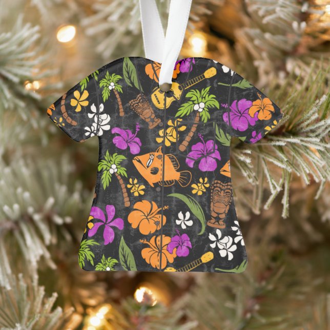 Makapuu Beach Hawaiian Batik Aloha Shirt- Blue Ornament (Tree)