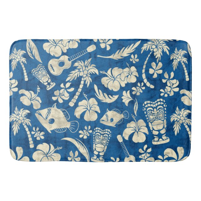 Makapuu Beach Hawaiian Batik Bath Mat (Front)