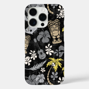 Makapuu Beach Hawaiian Batik Black Grey iPhone 16 Pro Case