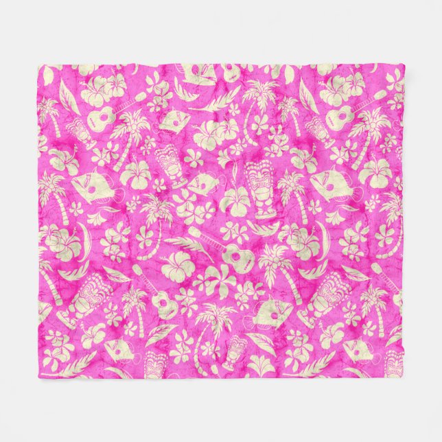 Makapuu Beach Hawaiian Batik Fleece Blanket (Front (Horizontal))