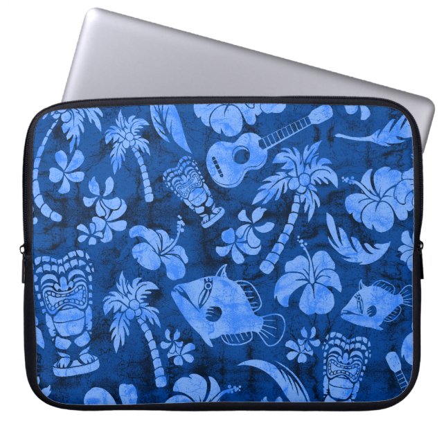 Makapuu Beach Hawaiian Batik Neoprene Wetsuit Laptop Sleeve (Front)