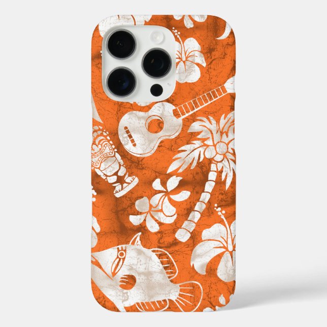 Makapuu Beach Hawaiian Batik Orange Case-Mate iPhone Case (Back)