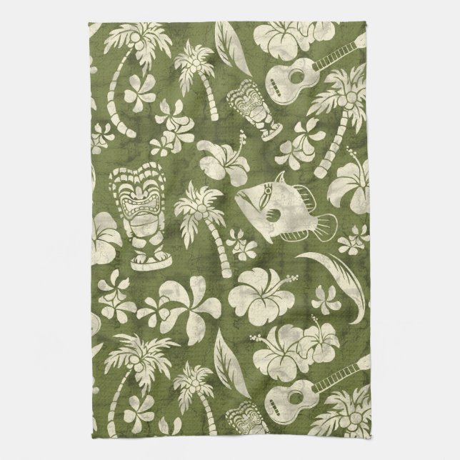 Makapuu Beach Hawaiian Batik Serviette de cuisine (Vertical)
