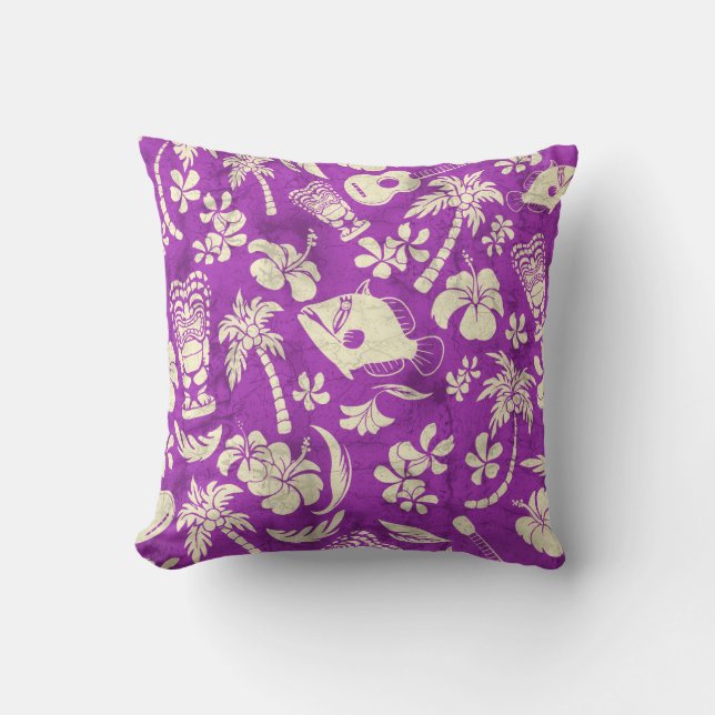 Makapuu Beach Hawaiian Batik Square Pillows (Front)