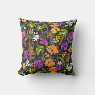 Makapuu Beach Hawaiian Batik - Violet Outdoor Pillow