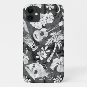 Makapuu Beach Hawaiian Charcoal Grey Batik iPhone 11 Case