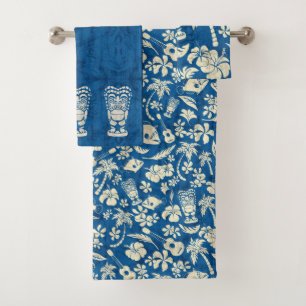 Makapuu Beach Hawaiian Tropical Tiki Coordinate Bath Towel Set