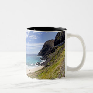 Makapuu Beach in Oahu, Hawaii. Two-Tone Coffee Mug