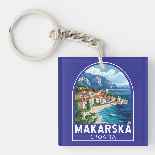 Makarska Croatia Travel Art Emblem (Devant)
