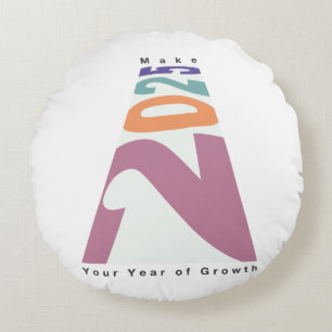Make 2025 Your Year of Growth Round Pillow