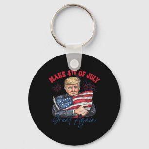 Make 4th Of July Great Again Funny Trump Patriotic Keychain