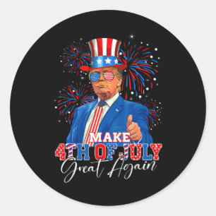 Make 4th Of July Great Again Patriotic Firework Do Classic Round Sticker