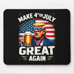 Make 4th Of July Great Again Trump Beer Drinking 1 Mouse Pad