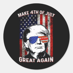 Make 4th Of July Great Again Trump Classic Round Sticker