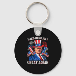 Make 4th Of July Great Again Trump Firework Men Wo Keychain